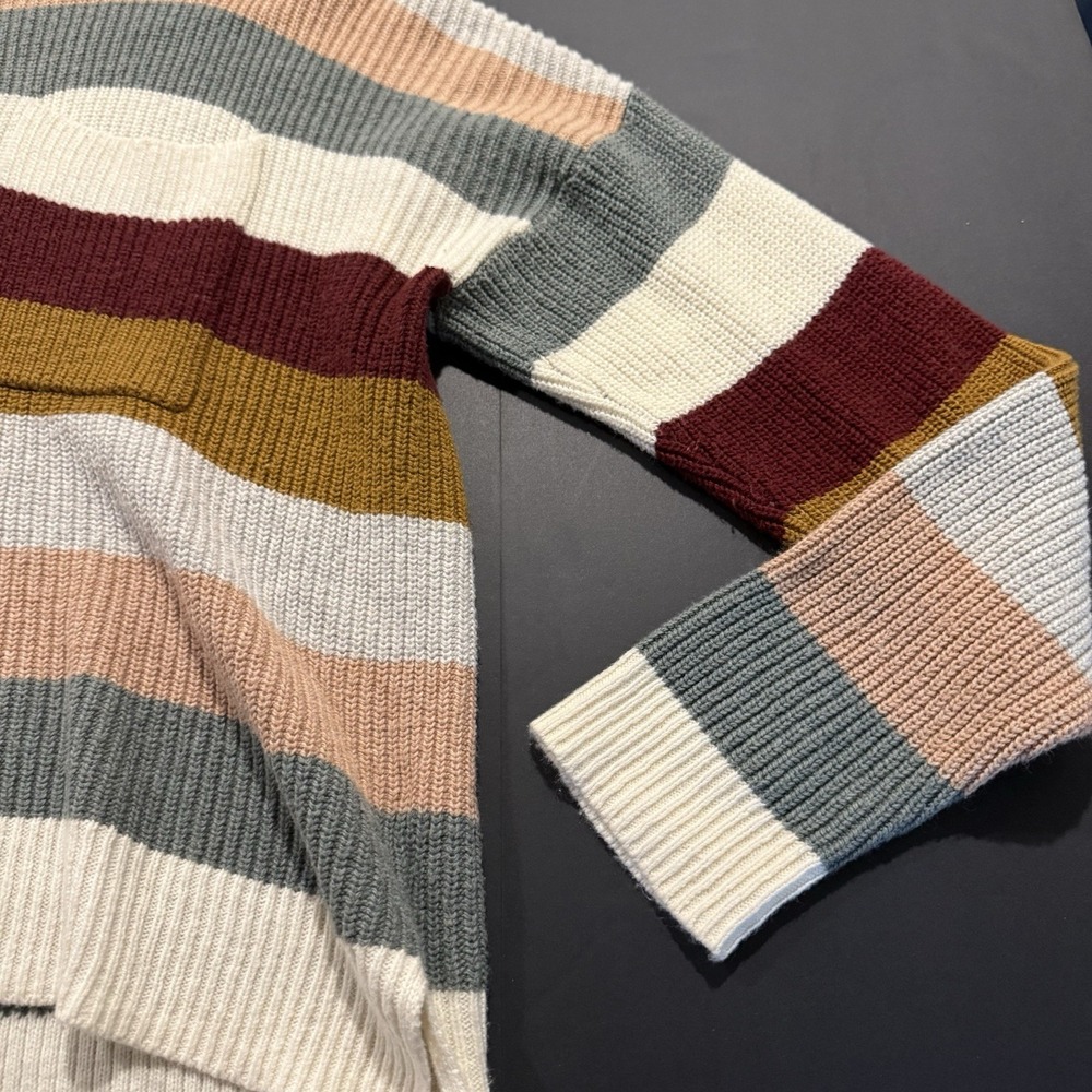 Madewell Women's Pullover Long Sleeve Knit Sweater Size XL Walton Stripe Pocket - Picture 4 of 9